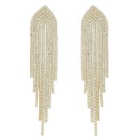 Brinco Franja Zircônia Lesprit 40029 Dourado Crist... - LESPRIT BIJOUX FINAS