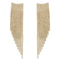 Brinco Franja Zircônia Lesprit 400301 Dourado Cris... - LESPRIT BIJOUX FINAS