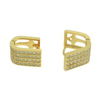 Brinco Argola Zircônia Lesprit M86381 Dourado Cris... - LESPRIT BIJOUX FINAS