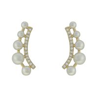 Earcuff Zircônia Pérola Lesprit 17673 Dourado Cris... - LESPRIT BIJOUX FINAS