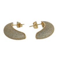 Brinco Argola Zircônia Lesprit 60113541 Dourado Cr... - LESPRIT BIJOUX FINAS