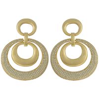 Brinco Elos Zircônia Lesprit 6012730 Dourado Crist... - LESPRIT BIJOUX FINAS