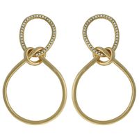 Brinco Elos Zircônia Lesprit 6816379 Dourado Crist... - LESPRIT BIJOUX FINAS