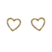 Brinco Coração Zircônia Lesprit 60031601 Dourado M... - LESPRIT BIJOUX FINAS