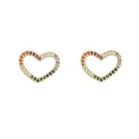 Brinco Zircônia Lesprit 68125631 Dourado Multicor - LESPRIT BIJOUX FINAS