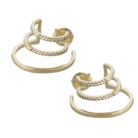 Brinco Argola Zircônia Lesprit E00184 Dourado Cris... - LESPRIT BIJOUX FINAS