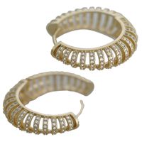 Brinco Argola Zircônia Lesprit E00736 Dourado Cris... - LESPRIT BIJOUX FINAS