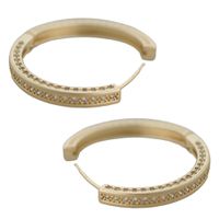 Brinco Argola Zircônia Lesprit E00914 Dourado Cris... - LESPRIT BIJOUX FINAS