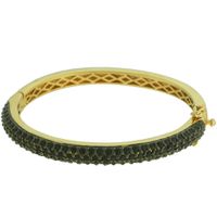 Pulseira Zircônia Lesprit Dourado Preto - LESPRIT BIJOUX FINAS