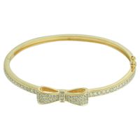 Pulseira Laço Zircônia Lesprit Dourado Cristal - LESPRIT BIJOUX FINAS