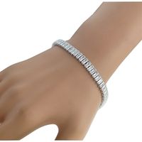 Pulseira Riviera Zircônia Baguette 2596 Ródio Cris... - LESPRIT BIJOUX FINAS