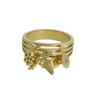 Anel Zircônia Lesprit 75001 Dourado Cristal - LESPRIT BIJOUX FINAS