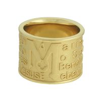 Anel Pai Nosso Metal Lesprit 00030 Dourado - LESPRIT BIJOUX FINAS