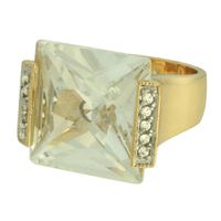 Anel Zircônia Lesprit 00036 Dourado Cristal - LESPRIT BIJOUX FINAS