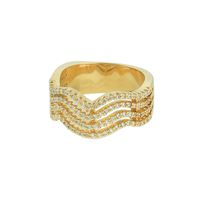 Anel Zircônia Lesprit LA06981WGL Dourado Cristal - LESPRIT BIJOUX FINAS