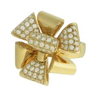 Anel Flor Zircônia Lesprit YP2893 Dourado Cristal - LESPRIT BIJOUX FINAS