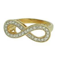 Anel Zircônia Lesprit DAE4871 Dourado Cristal - LESPRIT BIJOUX FINAS