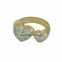 Anel Zircônia Lesprit DAE9731 Dourado Cristal - LESPRIT BIJOUX FINAS