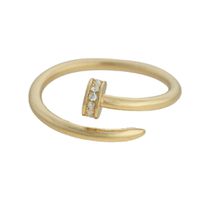 Anel Prego Zircônia Lesprit 6010015 Dourado Crista... - LESPRIT BIJOUX FINAS