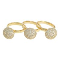 Anel Triplo Bola Zircônia Lesprit 6011379 Dourado ... - LESPRIT BIJOUX FINAS