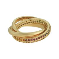 Anel Trançado Zircônia Lesprit 68124181 Dourado Mu... - LESPRIT BIJOUX FINAS