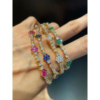 Pulseira Flor Zircônia Lesprit U23K030151 Dourado - LESPRIT BIJOUX FINAS