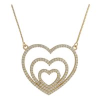 Colar Coração Zircônia Lesprit 00001 Dourado Crist... - LESPRIT BIJOUX FINAS