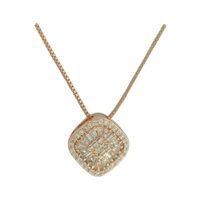 Colar Pizza Zircônia Lesprit Rosé Cristal Quadrado... - LESPRIT BIJOUX FINAS