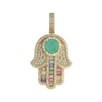 Pingente Mão de Hamsa Zircônia Lesprit 6010977 Dou... - LESPRIT BIJOUX FINAS