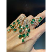 Conjunto Brinco e Anel Zircônia Lesprit 6816011 Do... - LESPRIT BIJOUX FINAS