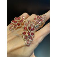 Conjunto Brinco e Anel Zircônia Lesprit 6816628 Do... - LESPRIT BIJOUX FINAS