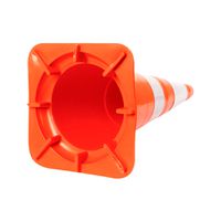 Cone Para Sinalização Plastcor NBR 75cm Branco/Laranja Refletivo