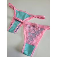 Calcinha Fio de Regulagem - Rosa/Verde