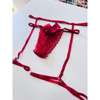 Kit Cinta Liga + Calcinha Laço 