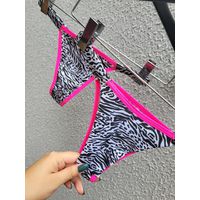 Calcinha Biquini - Zebra Rosa Neon
