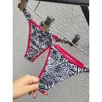 Calcinha Biquini - Zebra Rosa Neon
