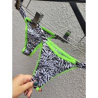 Calcinha Biquini - Zebra Rosa Neon