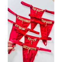 Calcinha Strass Poliamida - Vermelho