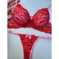 Conjunto Rayssa - Vermelho/Rosa