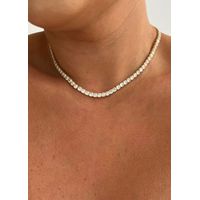 CHOKER RIVIERA GR CRISTAL BANHADA A OURO