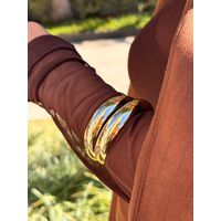 BRACELETE CHAPA DUPLA BANHADO A OURO