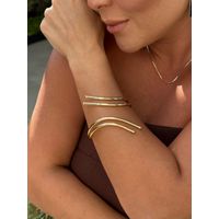 BRACELETE DUPLO DUAS PONTAS BANHADO A OURO
