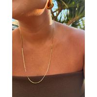 COLAR LONGO CHAPINHAS MINI BANHADO A OURO