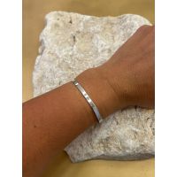 BRACELETE LISO FINO BANHADO A RODIO BRANCO
