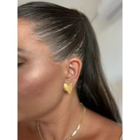 BRINCO CORAÇÃO LISO BANHADO A OURO