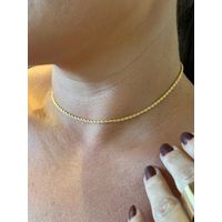 CHOKER CORDÃO BAIANO FINO BANHADO A OURO 