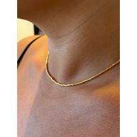 CHOKER CANUTILHOS REDONDOS BANHADA A OURO 