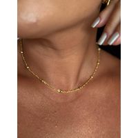 CHOKER ELOS TORCIDOS E BOLINHAS BANHADA A OURO 