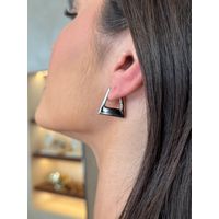 BRINCO ARGOLA TREND SLIM G BANHADO A RÓDIO BRANCO