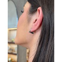 BRINCO ARGOLA TREND SLIM P BANHADO A RÓDIO BRANCO